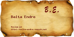 Balta Endre névjegykártya